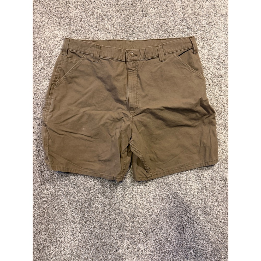 Carhartt Shorts Mens 38* Brown Canvas Work Utility Carpenter Rugged Relaxed Fit